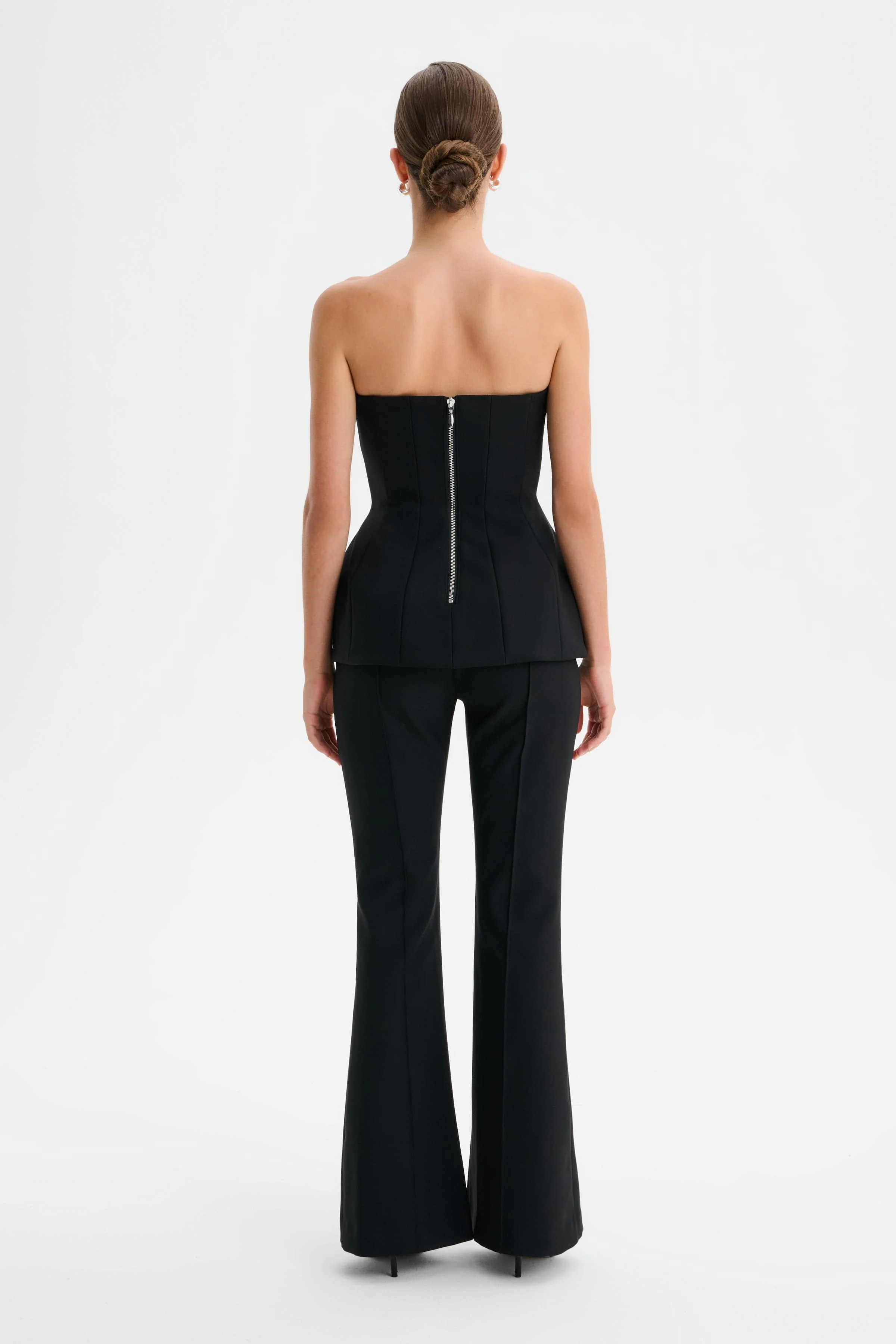 AMY Structured Strapless Jumpsuit in Black - Image 4