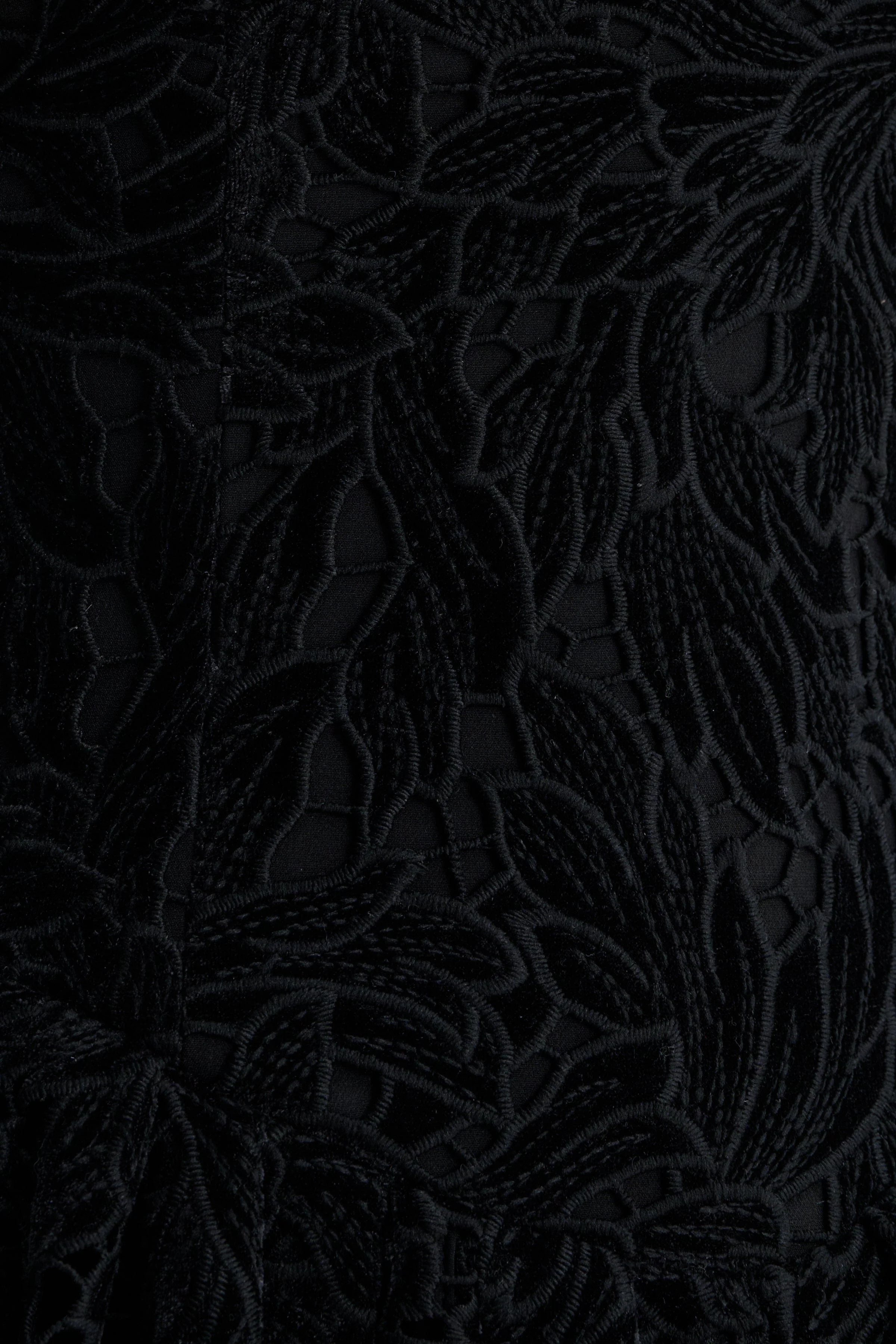 ARABELLA Velvet Guipure Lace Strapless Midi Dress In Black - Image 6