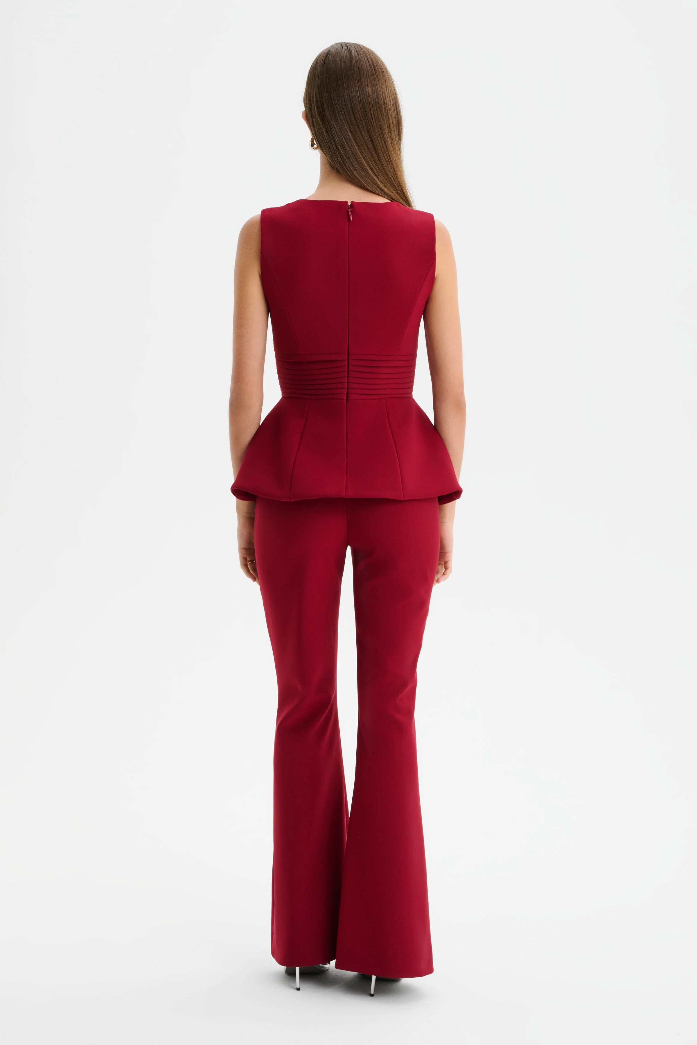 CAMILLA Hourglass Square Neck Jumpsuit in Burgundy - Image 5