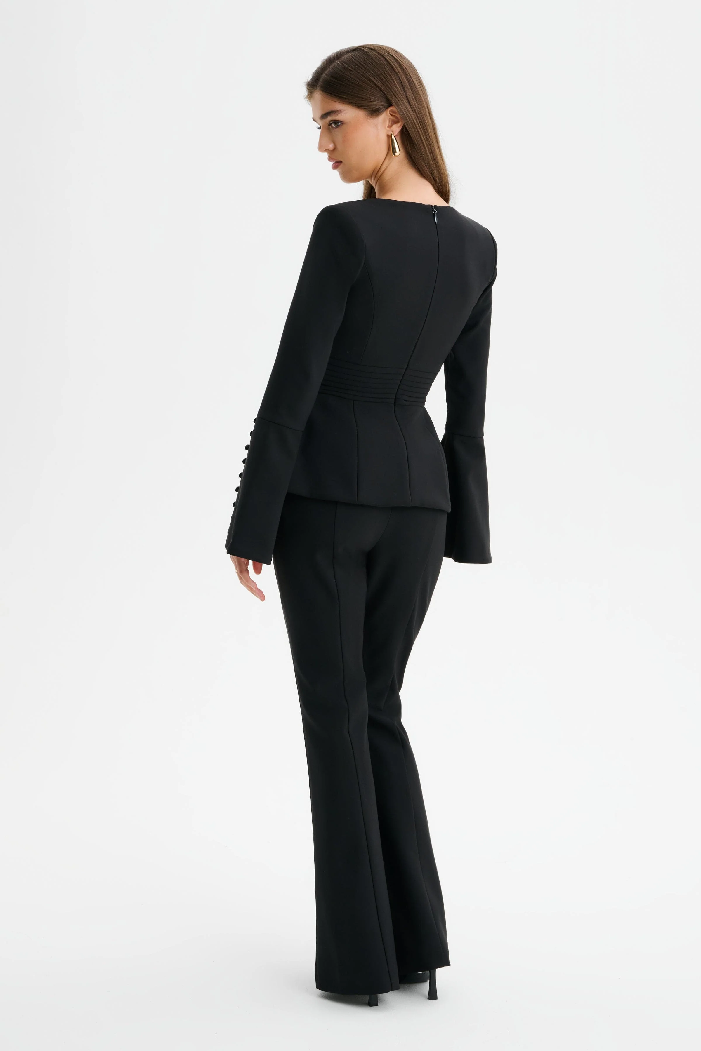 HARPER Square Neck Hourglass Blazer in Black - Image 5