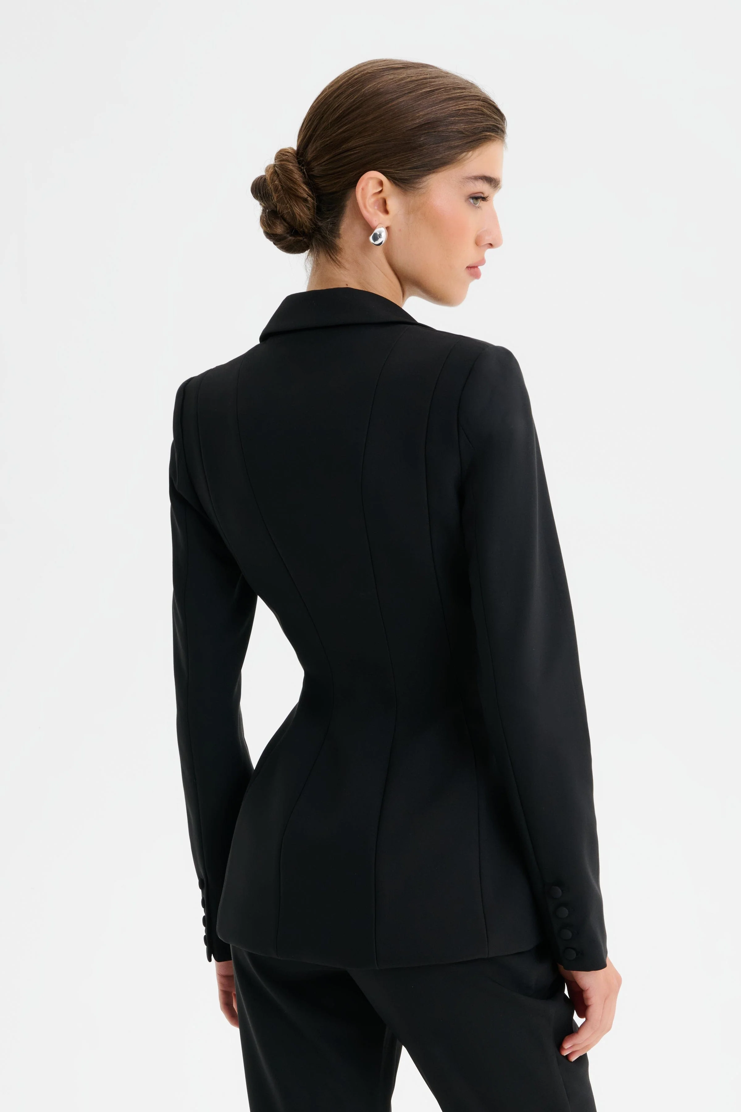 LEA Structured Corset Blazer in Black - Image 4