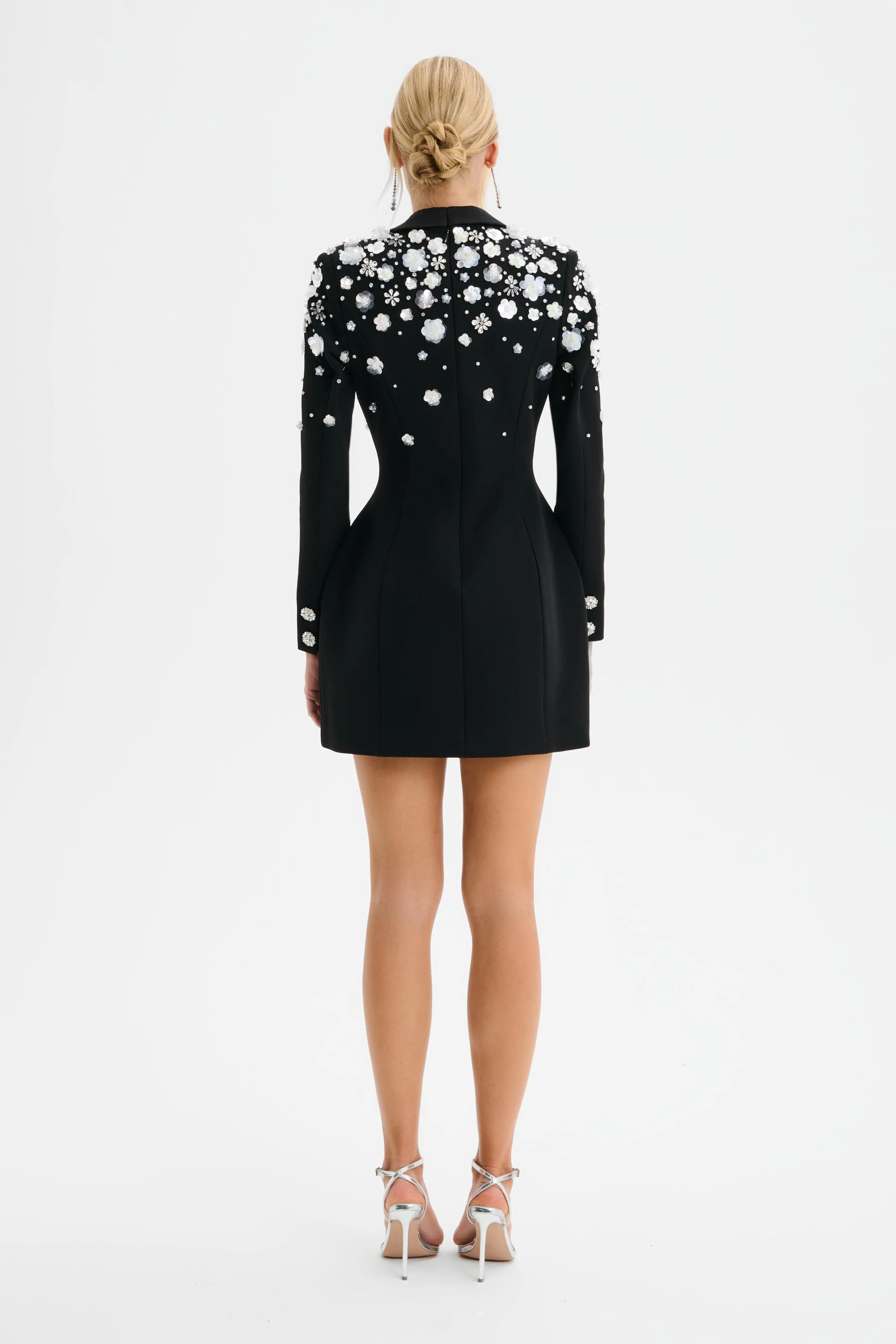 LOLA Ombre Embellished Hourglass Structured Blazer Mini Dress in Black - Image 6