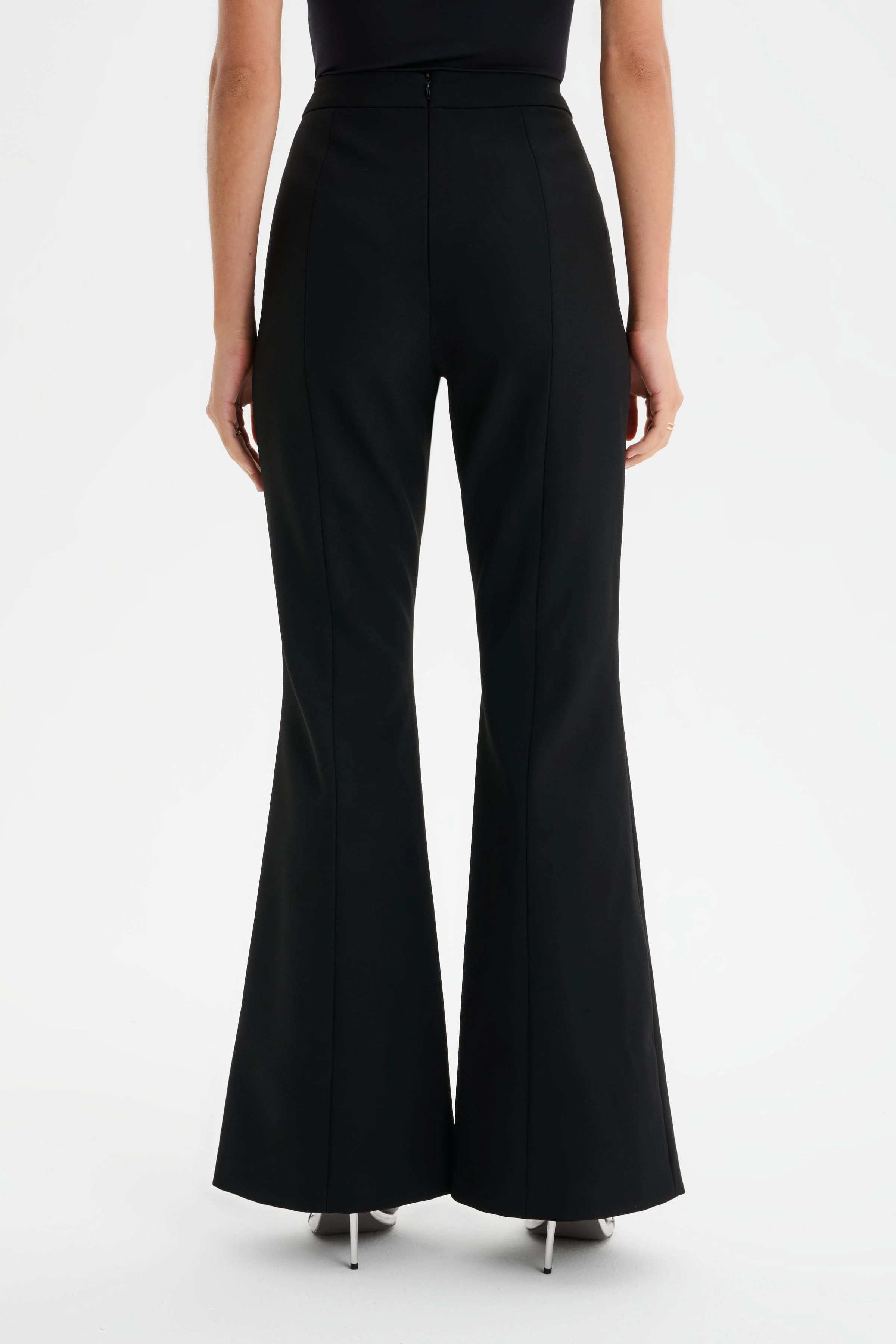 MACY Tailored Fit And Flare Trousers in Black - Image 6